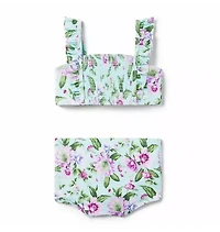 Recycled Floral Smocked 2-Piece Swimsuit
