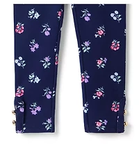Floral Button Cuff Ponte Pant