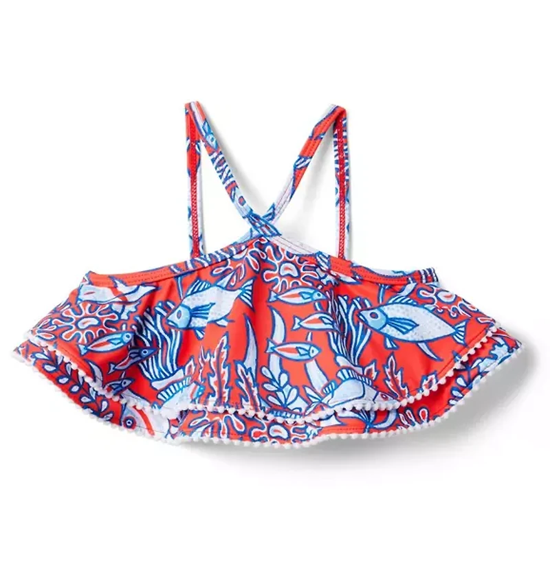Recycled Tropical Fish Halter 2-Piece Swimsuit