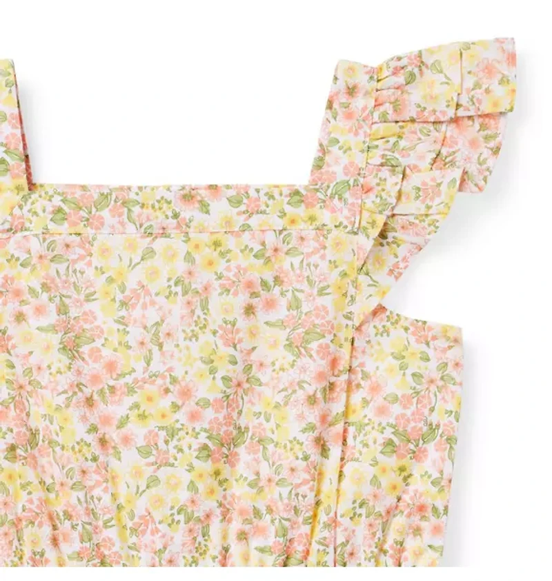 Floral Ruffle Sleeve Romper