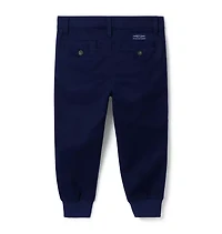 The Button Twill Jogger