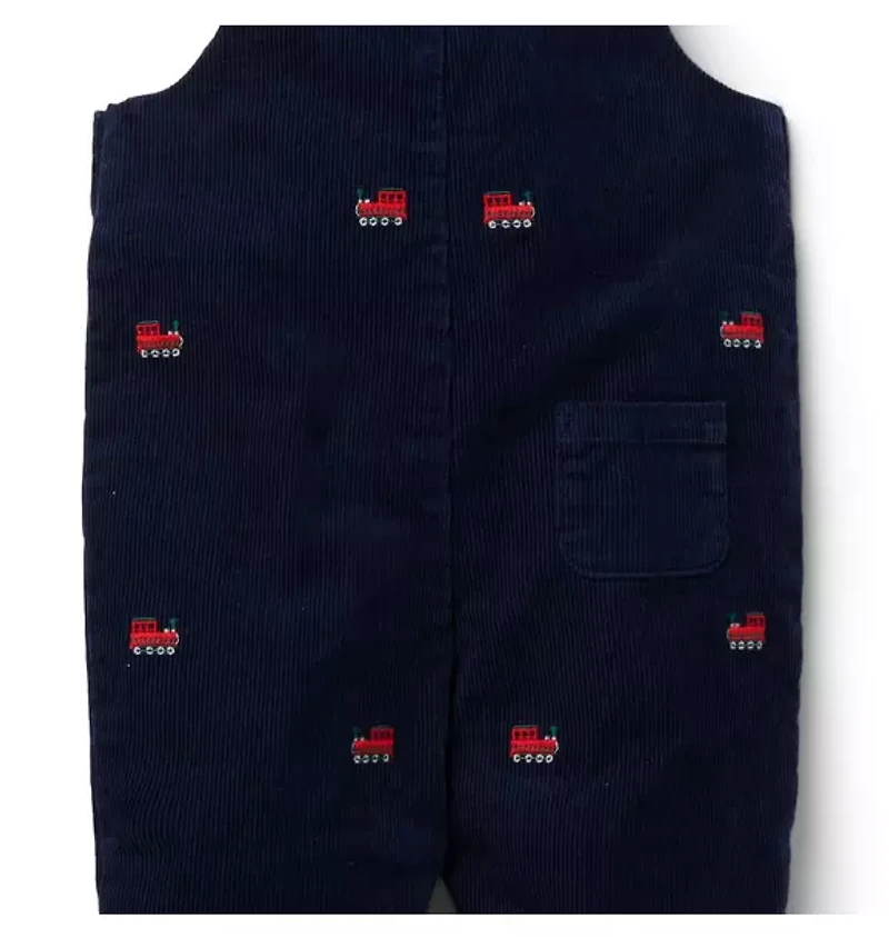 Baby Embroidered Train Corduroy Overall