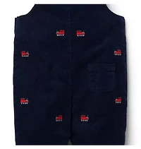 Baby Embroidered Train Corduroy Overall
