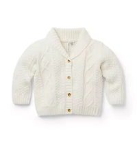Baby Cable Knit Shawl Collar Cardigan