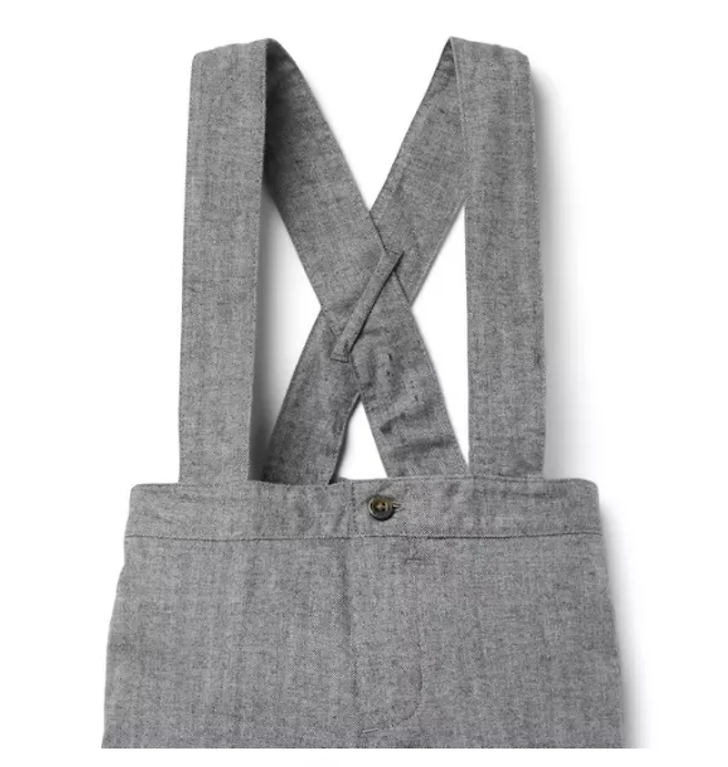 Baby Herringbone Suspender Pant