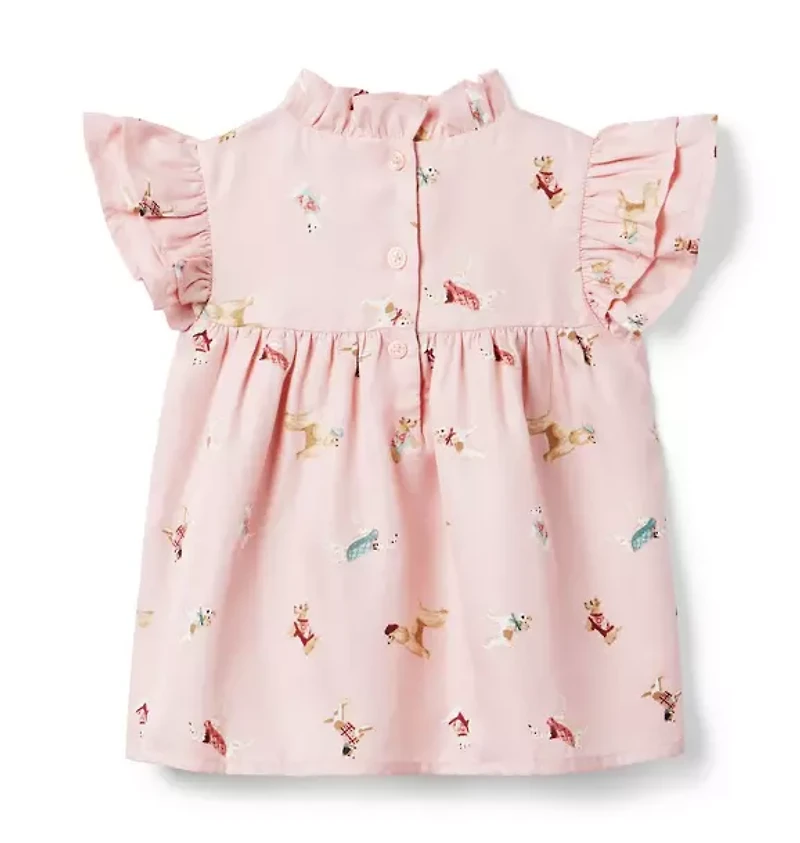 Ruffle Dog Friends Top