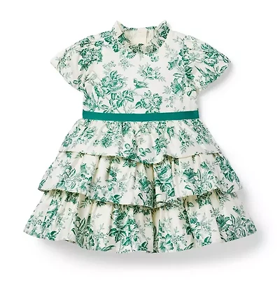 Floral Toile Tiered Dress