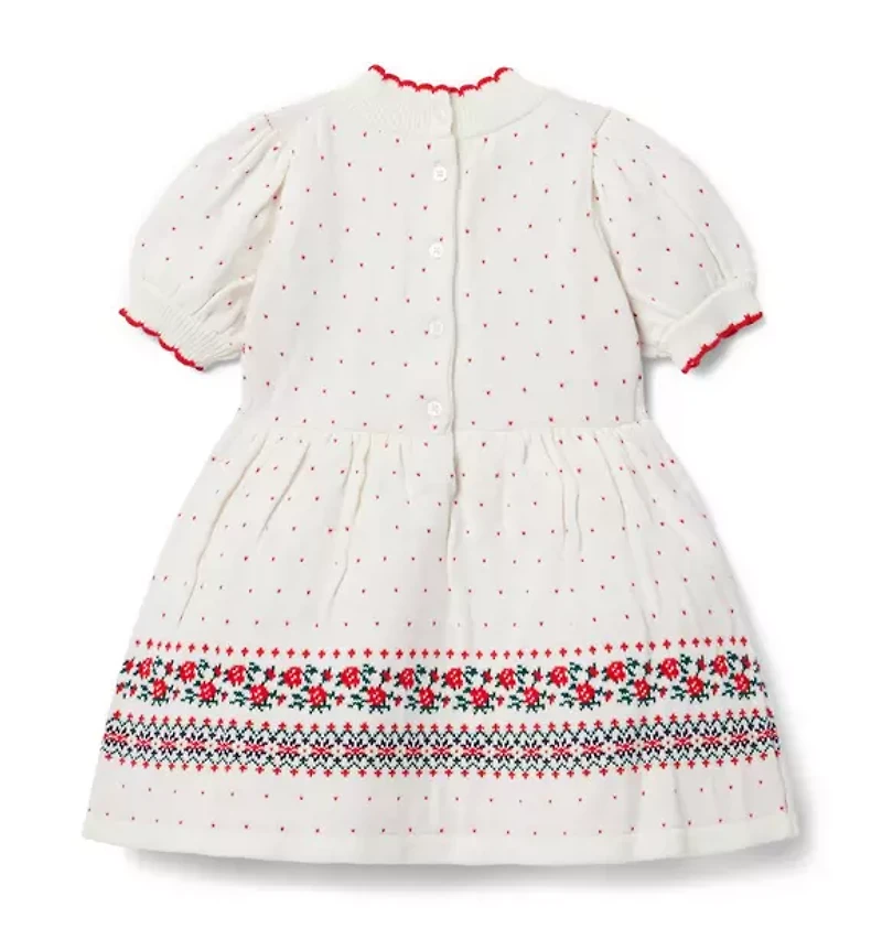 Fair Isle Rose Sweater Dress