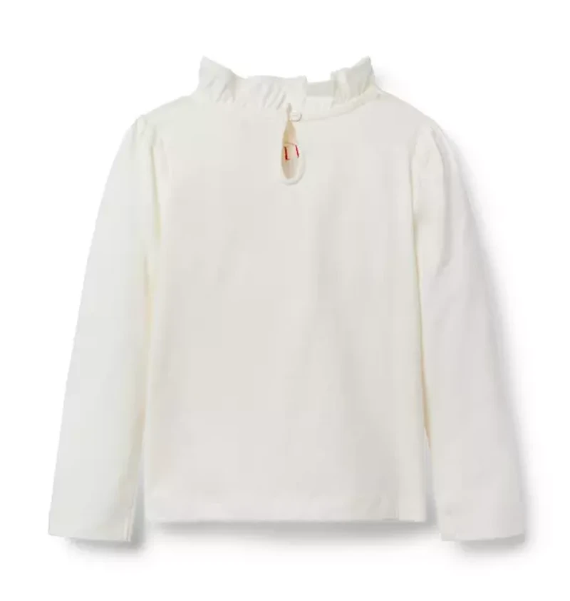 Ruffle Collar Bow Top