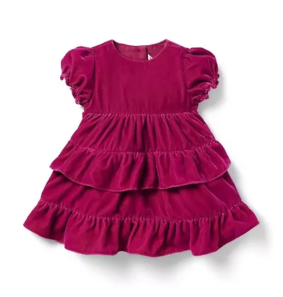 Baby Tiered Velvet Dress