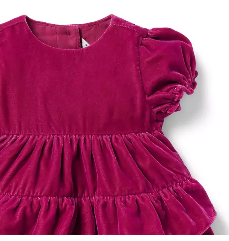 Baby Tiered Velvet Dress