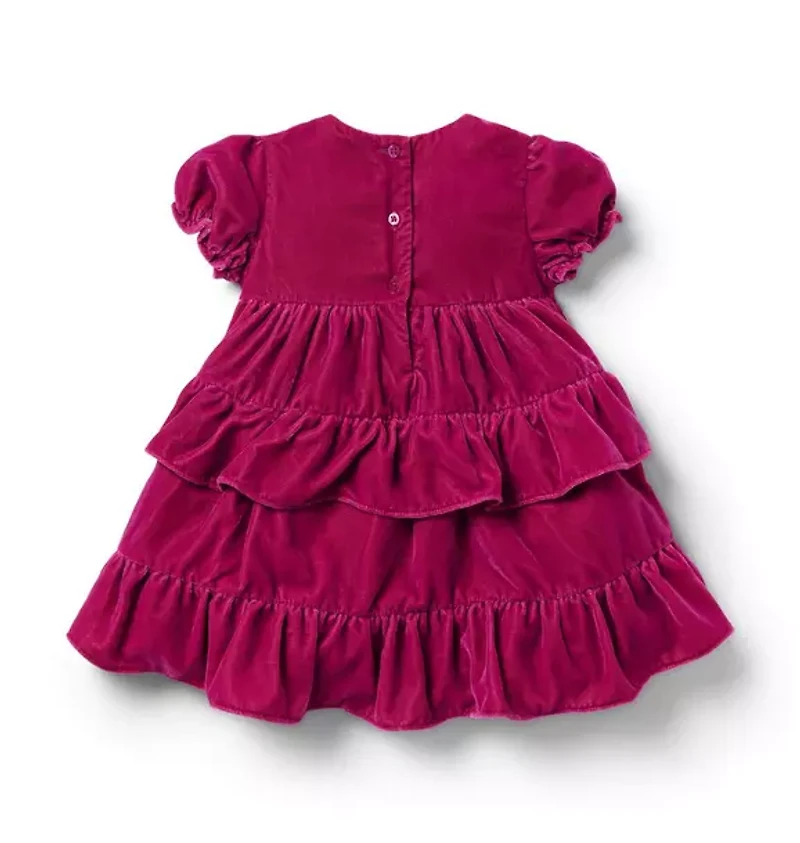 Baby Tiered Velvet Dress