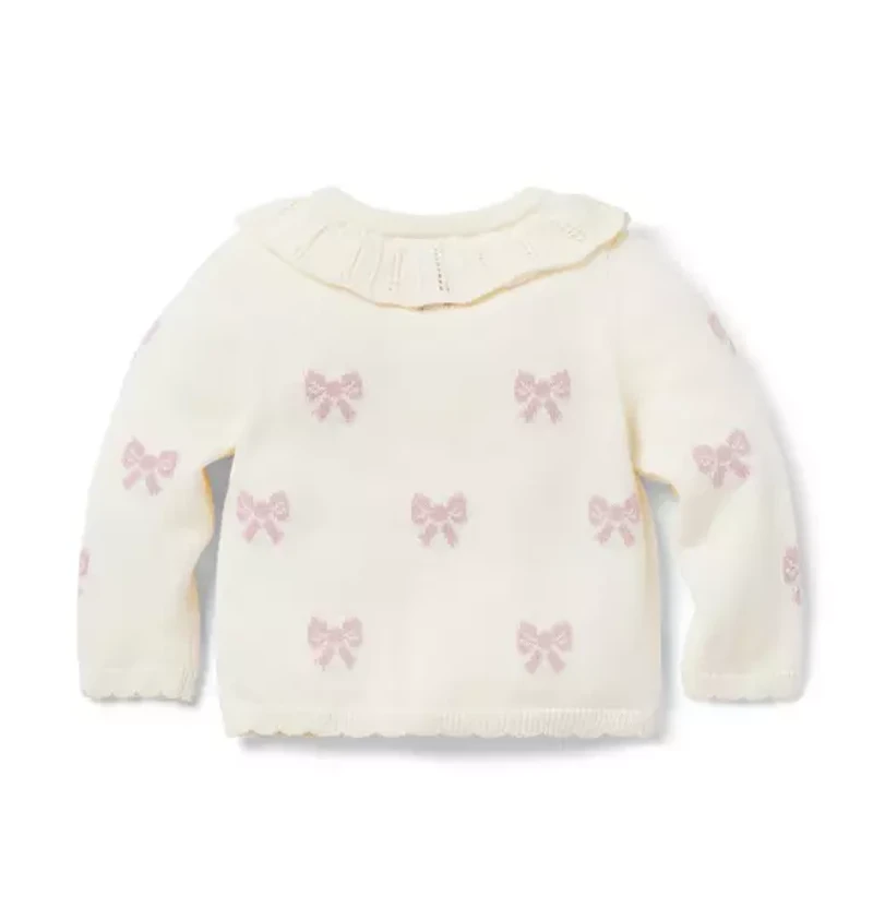 Baby Bow Collared Cardigan