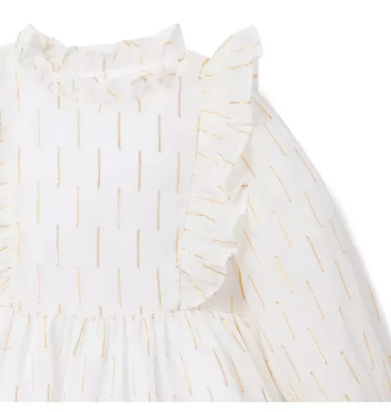 Metallic Clip Stripe Dress