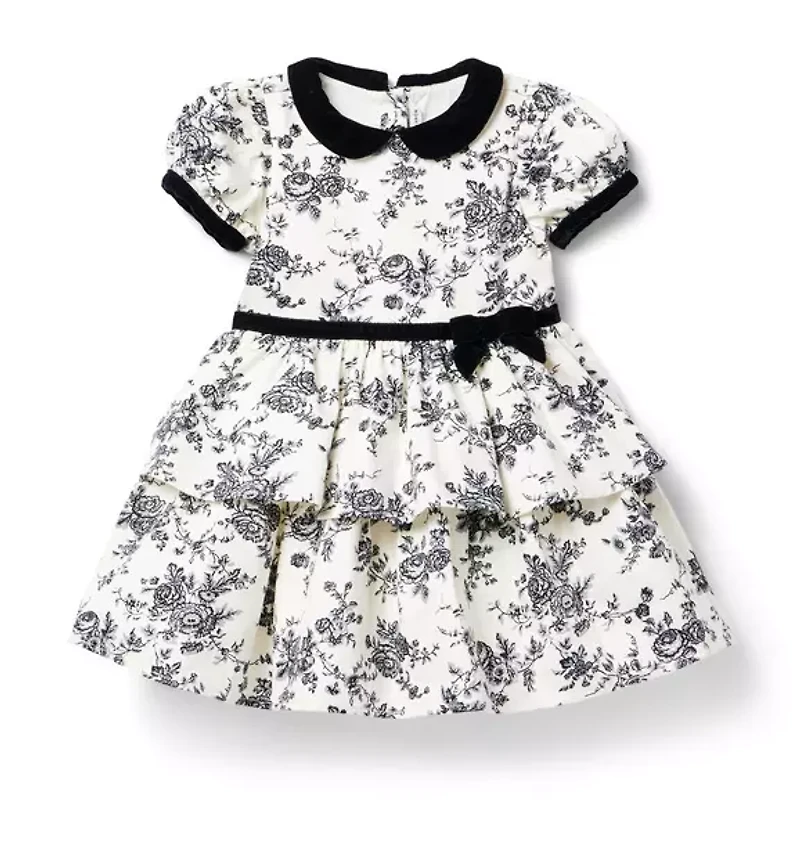 Floral Toile Tiered Dress