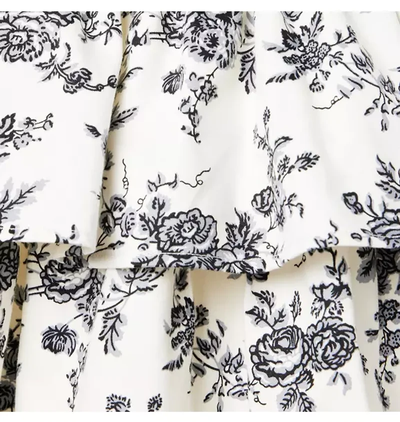 Floral Toile Tiered Dress
