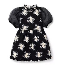 Floral Puff Sleeve Ponte Dress