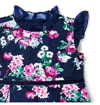 Floral Satin Ruffle Dress