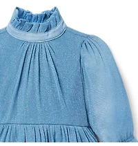 Sparkle Mesh Ruffle Dress