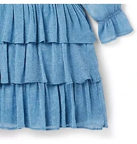 Sparkle Mesh Ruffle Dress