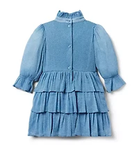 Sparkle Mesh Ruffle Dress