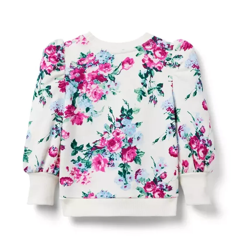 Floral Puff Sleeve Sweatshirt
