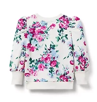 Floral Puff Sleeve Sweatshirt