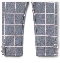 Windowpane Button Cuff Jacquard Pant