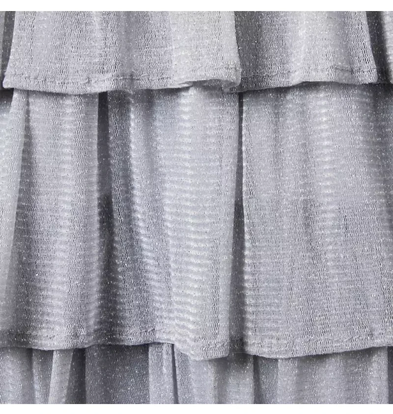 Sparkle Mesh Ruffle Dress