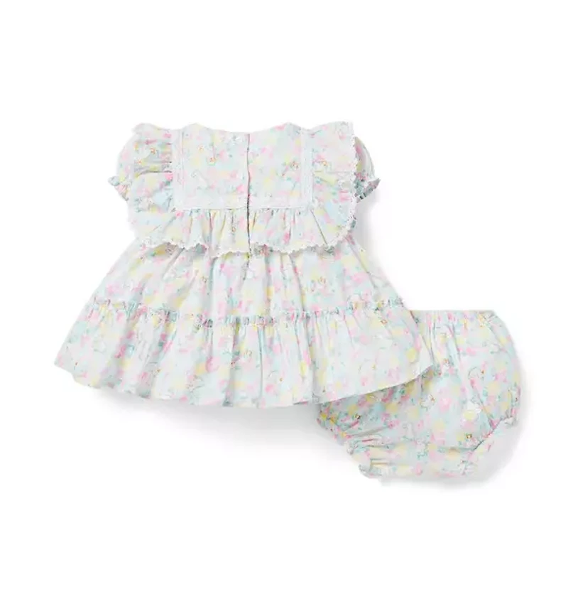 Baby Floral Ruffle Matching Set