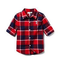 PEANUTS™ Snoopy Santa Plaid Shirt