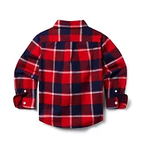 PEANUTS™ Snoopy Santa Plaid Shirt
