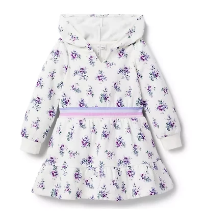 Floral Hooded Fleece Dress