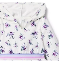 Floral Hooded Fleece Dress