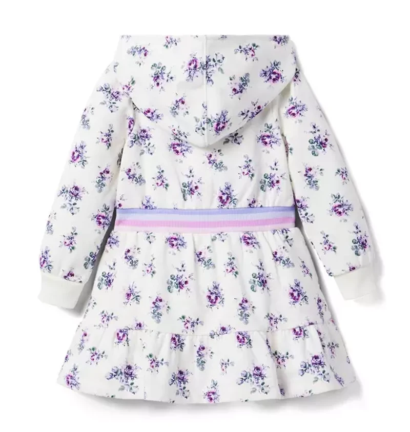 Floral Hooded Fleece Dress