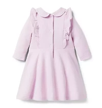 Quilted Jacquard Ruffle Dress