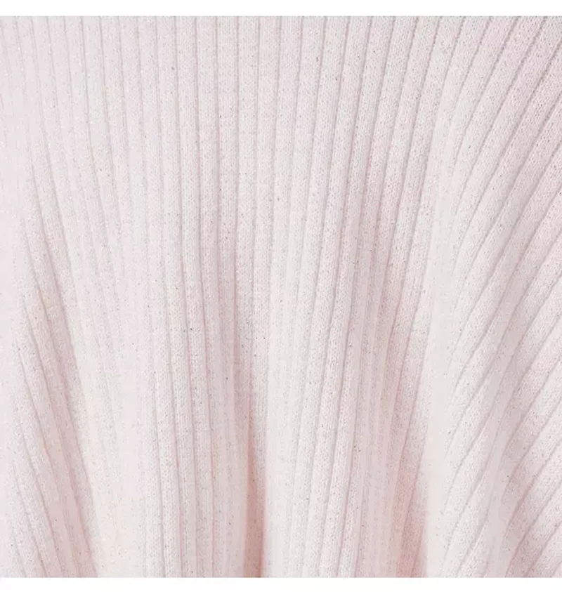 Ribbed Ruffle Trim Dress