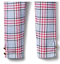 Plaid Button Cuff Ponte Pant