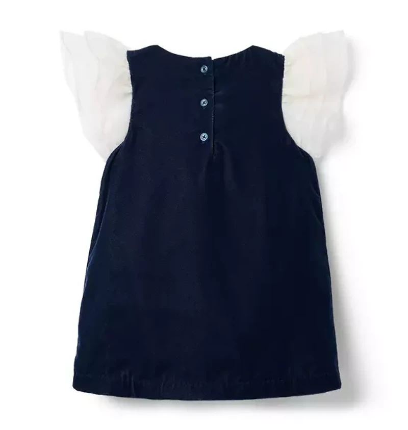 The Velvet Flutter Sleeve Dress