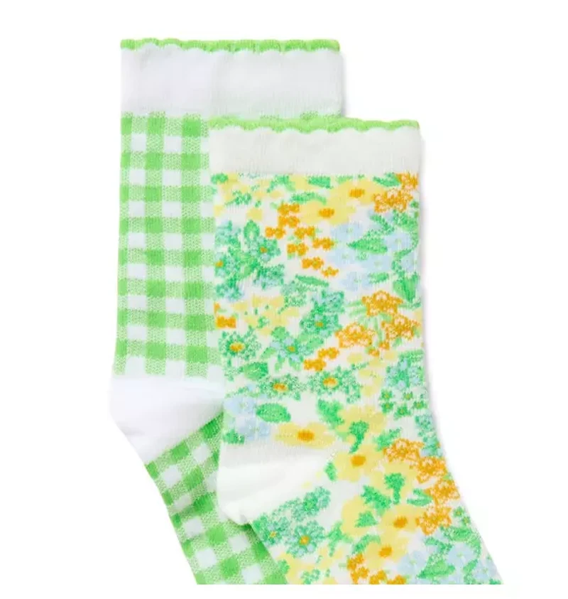 Floral And Gingham Sock 2-Pack