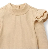 Sparkle Ribbed Ruffle Top