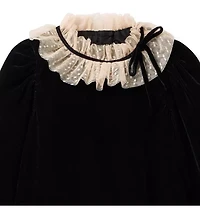 The Velvet Ruffle Collar Dress