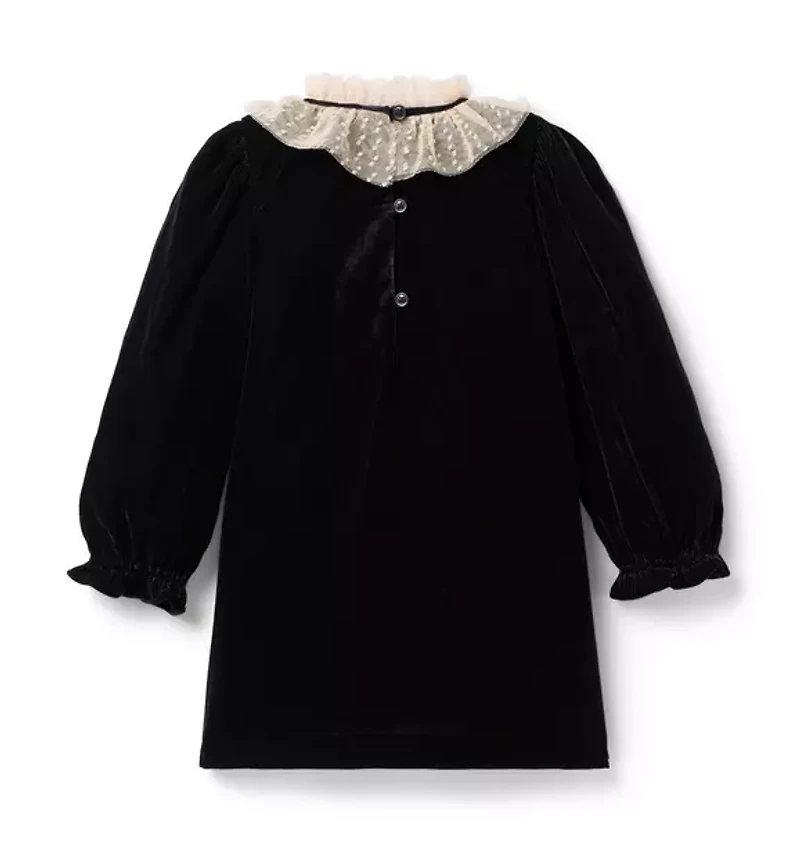 The Velvet Ruffle Collar Dress