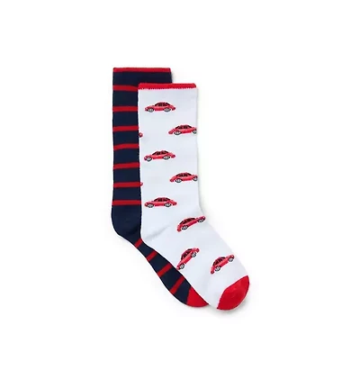 Race Car And Stripe Sock 2-Pack