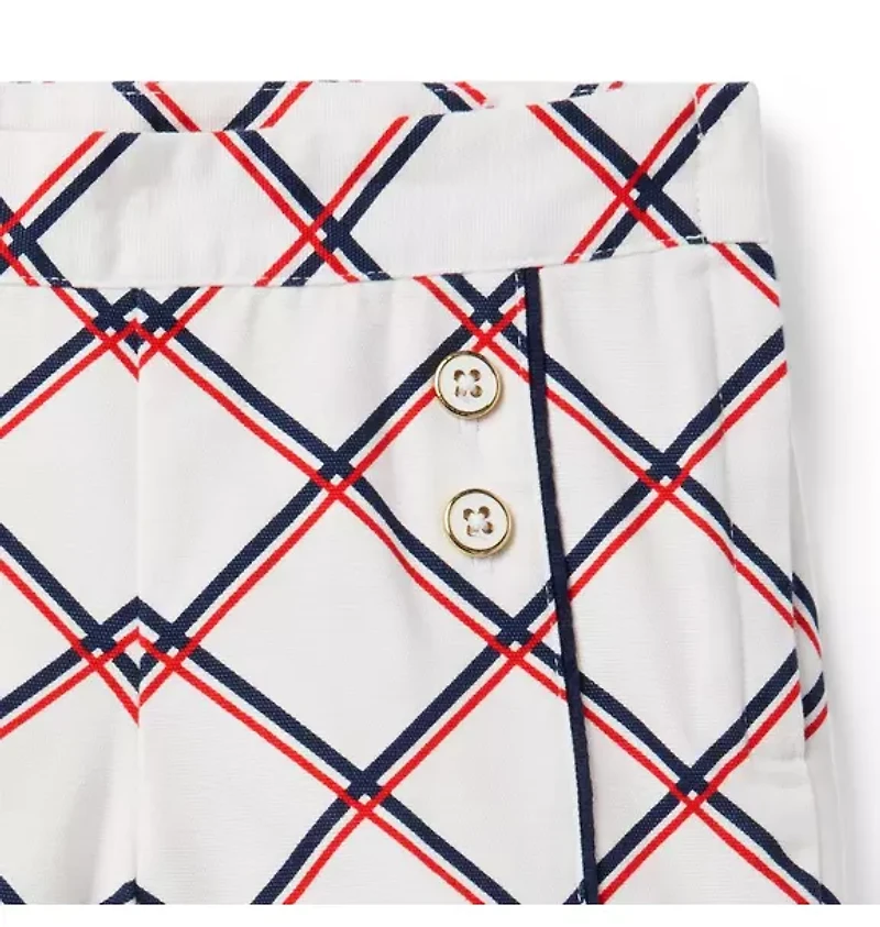 Checked Canvas Short