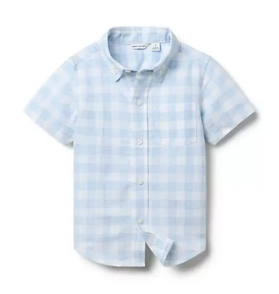 Gingham Linen-Cotton Shirt