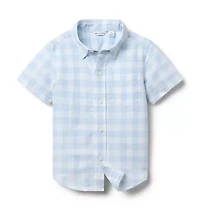 Gingham Linen-Cotton Shirt