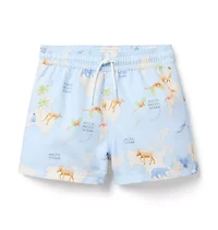 Recycled Animal Map Swim Trunk