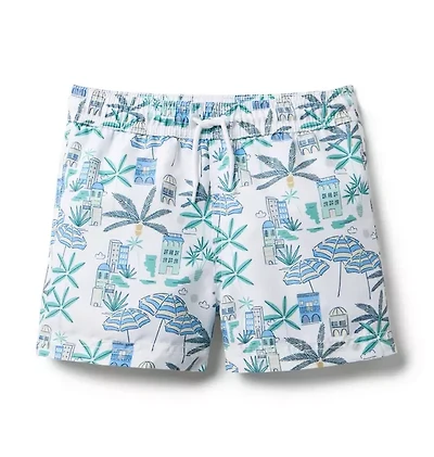 Recycled Coastal Getaway Swim Trunk