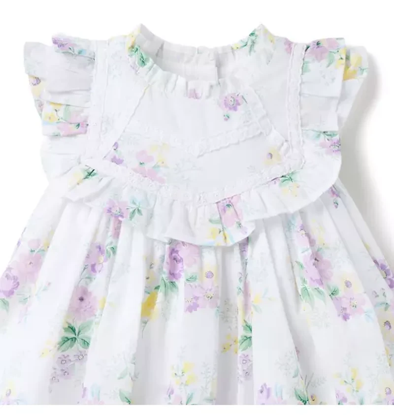 Baby Floral Lace Trim Dress